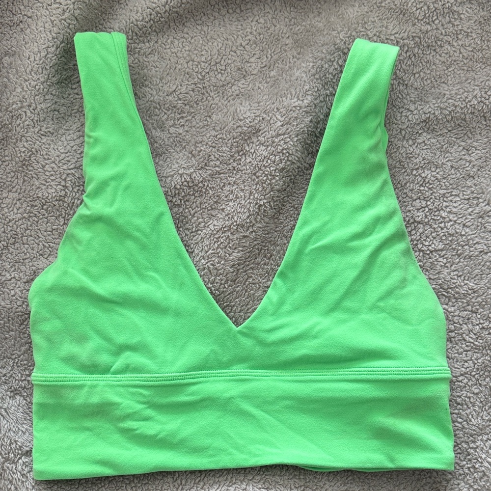 lululemon athletica Green V-Neck sports bra